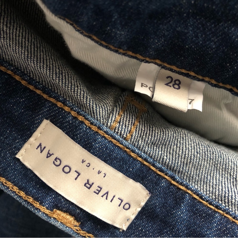 Oliver Logan Blue Distressed Ankle Jeans Premium Denim High Rise - Picture 7 of 7